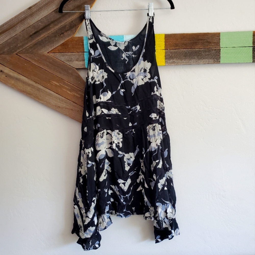Free people intimately voile and lace trapeze slip dress